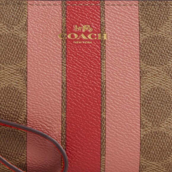 Corner Zip Wristlet In Signature Canvas With Stripe - Picture 2 of 3